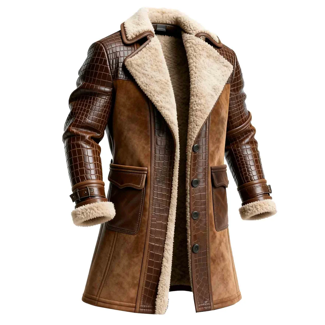 Men's Fleece Shearling Coat-inspireuse