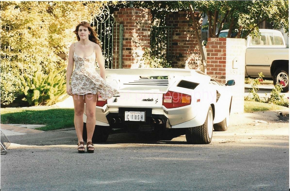 Lamborghini Girl FOUND Photo Poster paintingGRAPH ColorOriginal Snapshot 910 6 Z