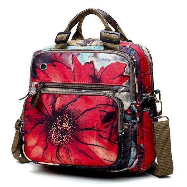 Outdoor Flower Pattern Backpack Crossbody Bag - Chicaggo