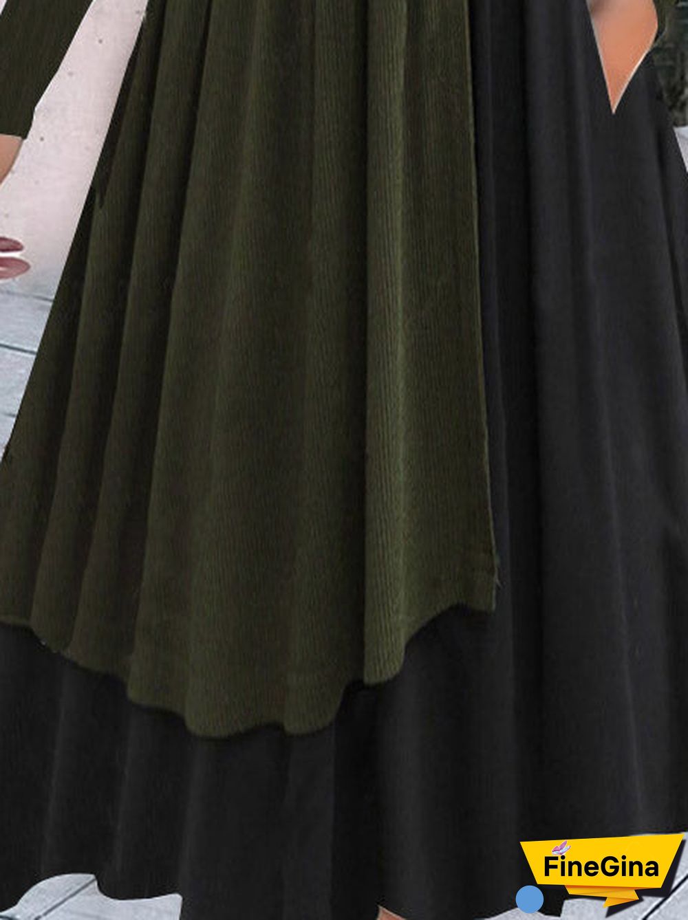 Women's Long Sleeve Scoop Neck Colorblock Graphic Printed Midi Dress