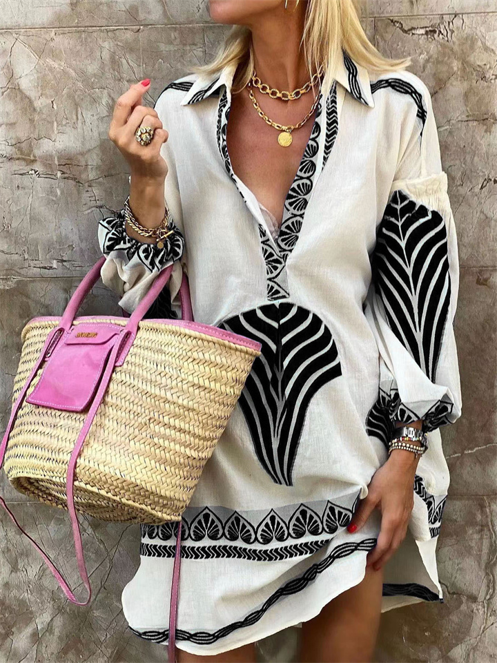 Women's Summer New Casual Long Shirt Loose Vacation Split Top