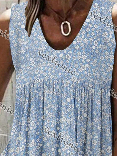 Women Half Sleeve V-neck Solid Color Dress