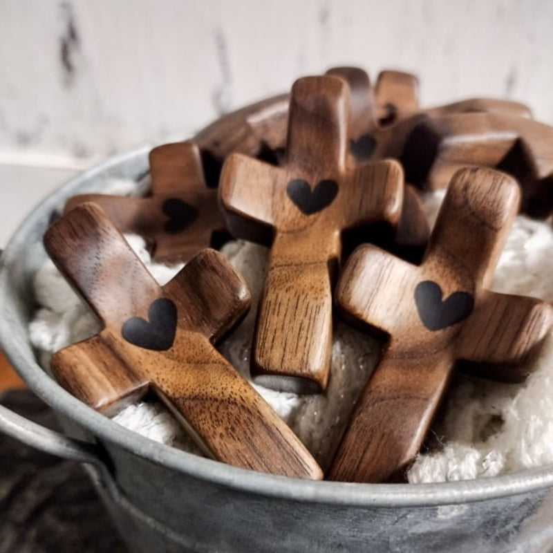 Unique Gift Handmade Wooden Cross My Heart