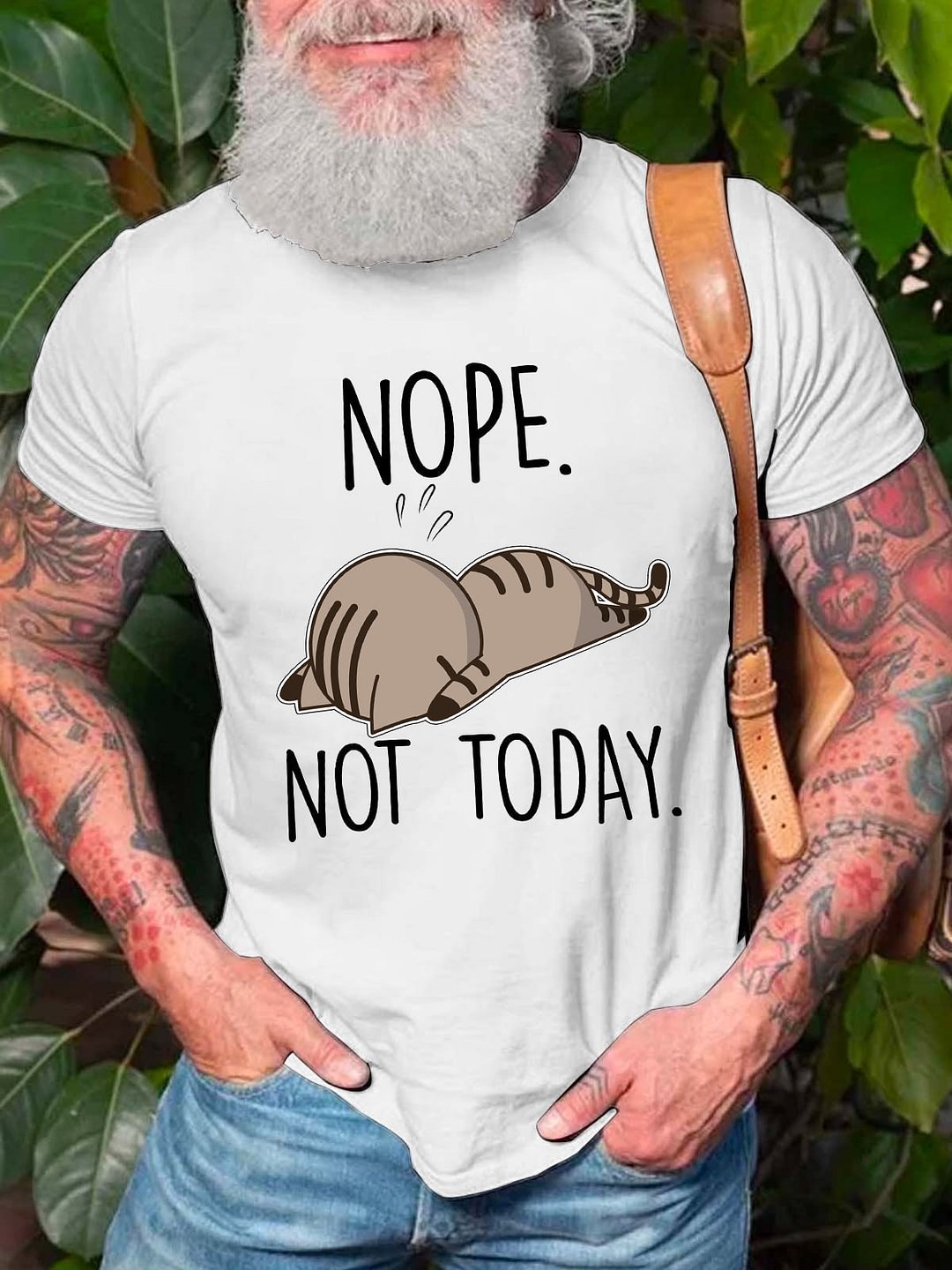 Nope Not Today Funny Lazy Cat T-Shirt