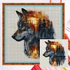 Silhouette Wolf - 14CT Counted Cross Stitch - 45*45cm - Animal