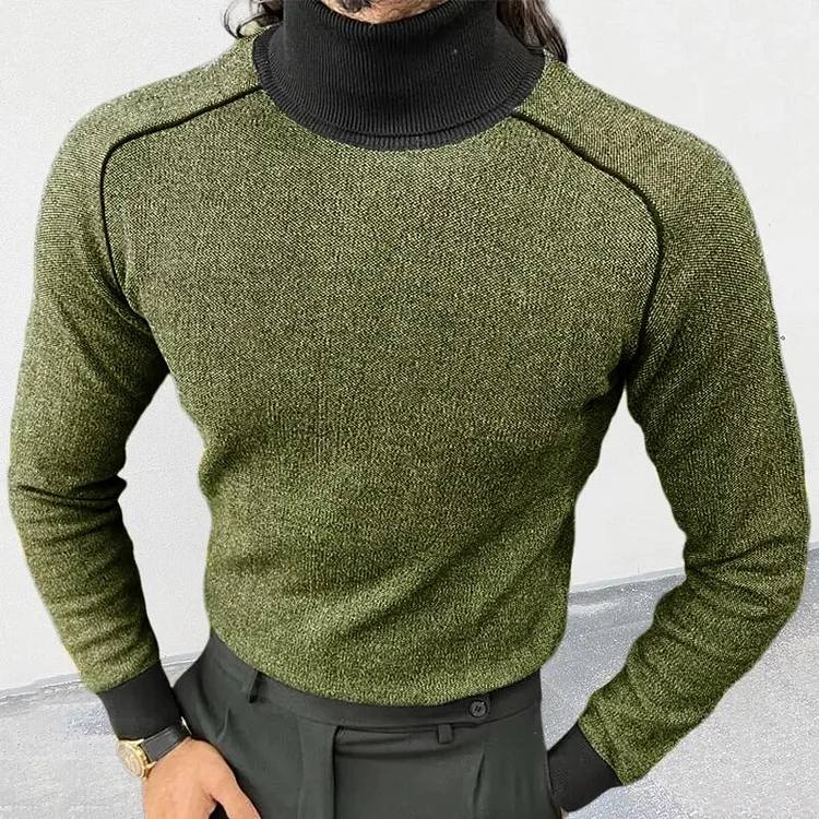 Sheipian Autumn Winter Turtleneck Knitted Jumper Men's Slim Fit Warm Sweater Male Long Sleeve Top Youth Daily Casual Trend Streetwear New