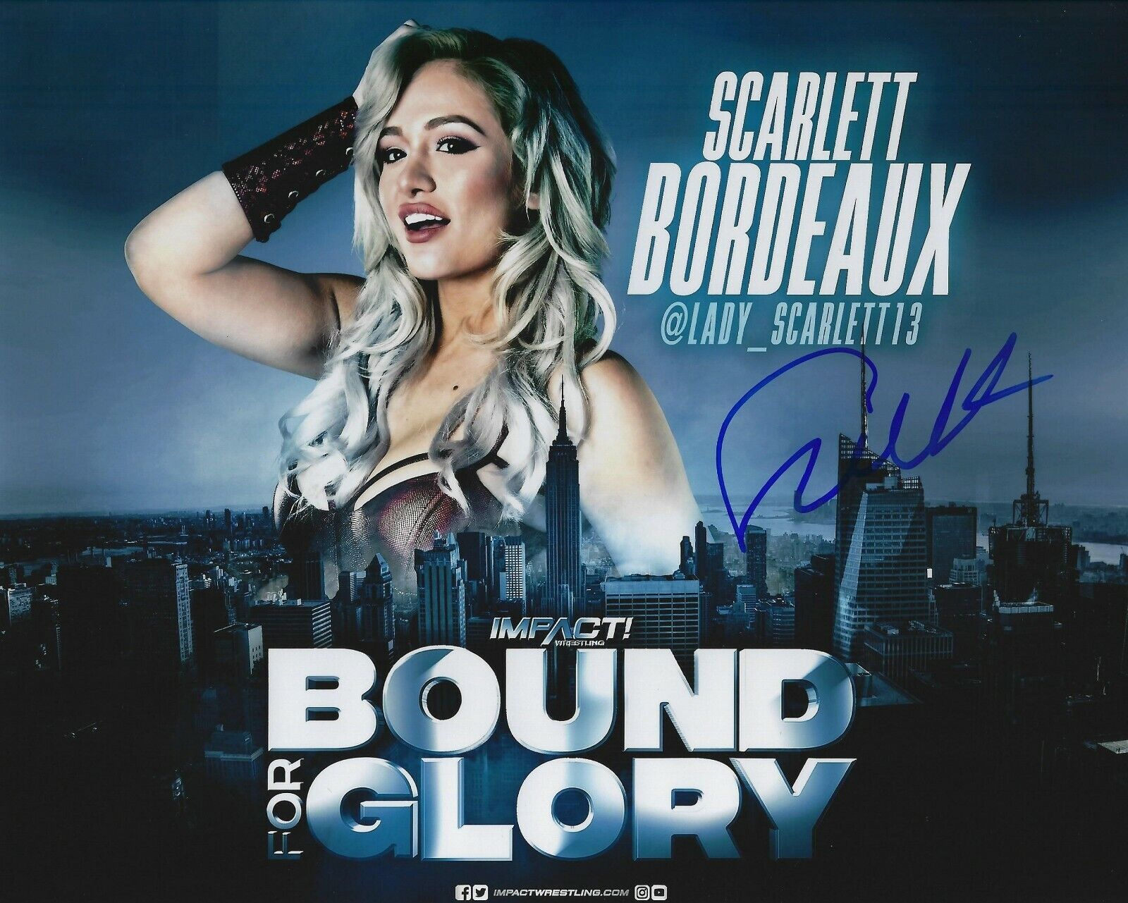 Scarlett Bordeaux Signed 8x10 Photo Poster painting Impact Pro Wrestling Bound For Glory Picture