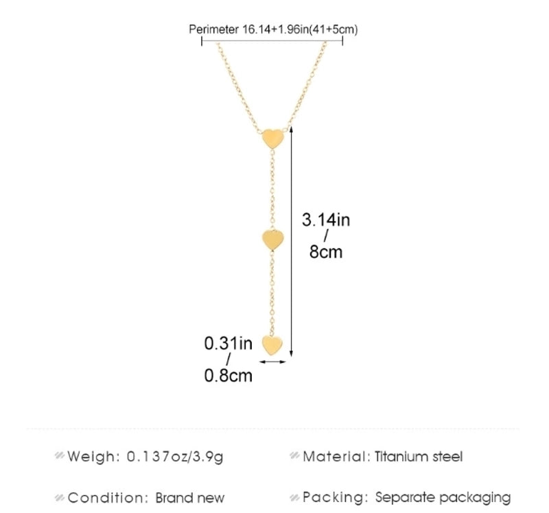 Titanium Steel Gold Plated Minimalist Cross Heart Shape Butterfly Pendant Necklace