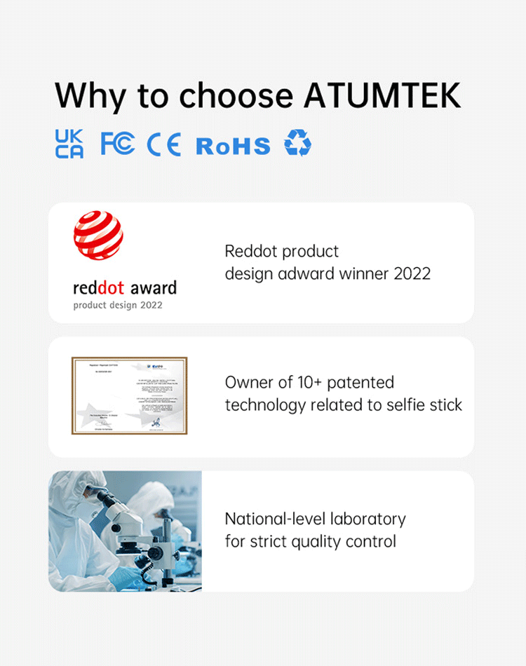 ATUMTEK Bluetooth Selfie Stick Tripod, Extendable 3 in 1 Aluminum Selfie  Stick with Wireless Remote and Tripod Stand 270 Rotation for iPhone  13/12/11