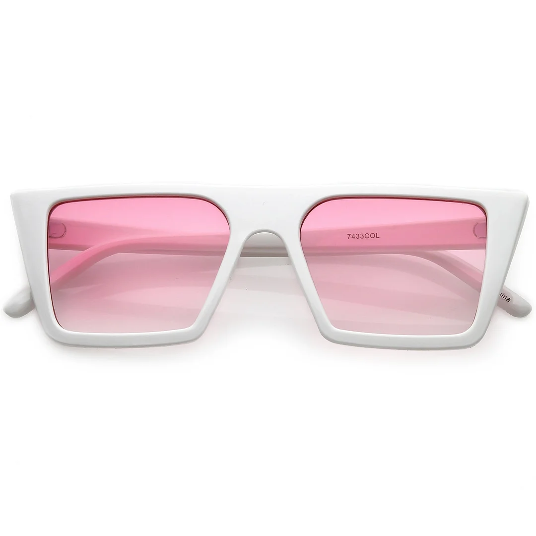 Retro Flat Top Square glasses Color Gradient Flat Lens 52mm