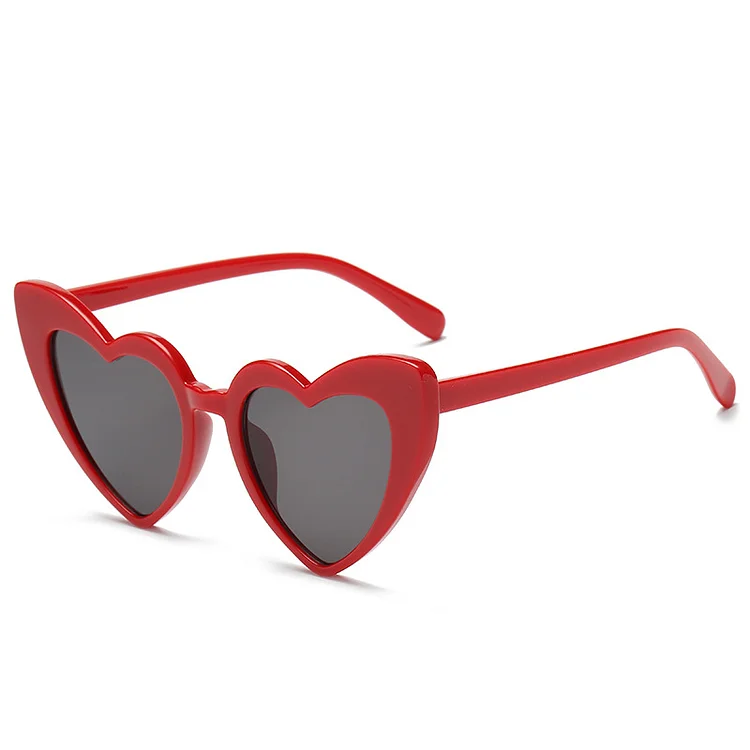 Love Heart Shaped Sunglasses Peach Heart Large Frame Sunglasses at Hiphopee
