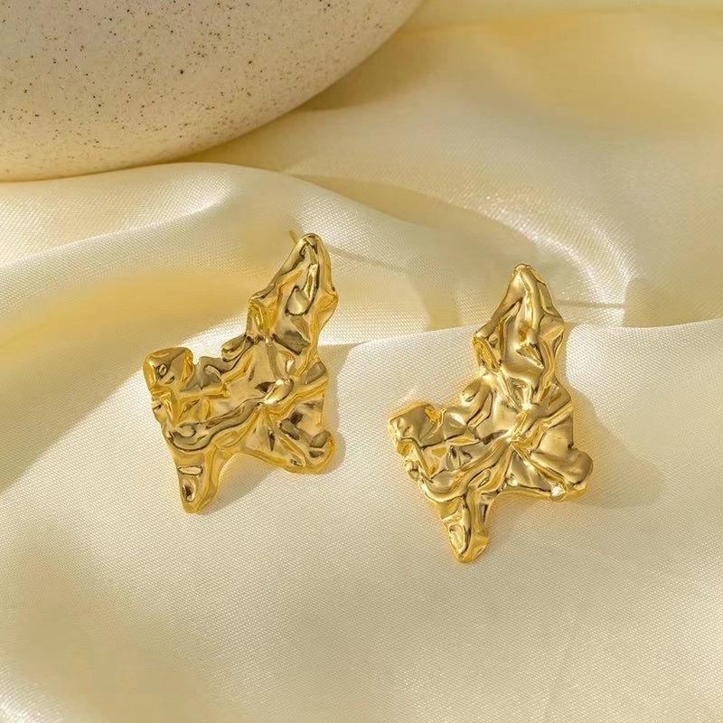 1 Pair Minimalist Classic Style Streetwear Irregular 304 Stainless Steel Imitation Gold  Earrings