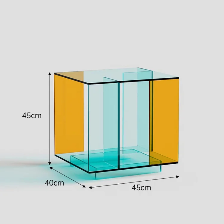 Modern Acrylic Color-Block Side Table for sale