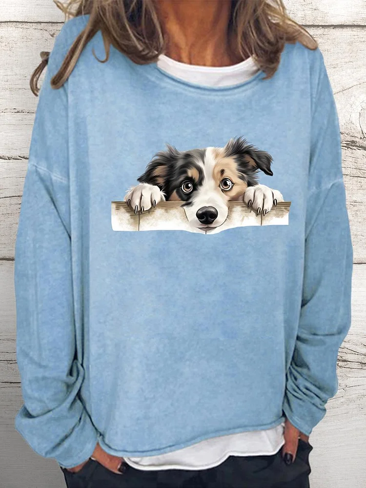 dog Women Loose Sweatshirt-0023326