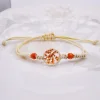 Colorful Dried Flower Acrylic Linen Knitting Bracelets