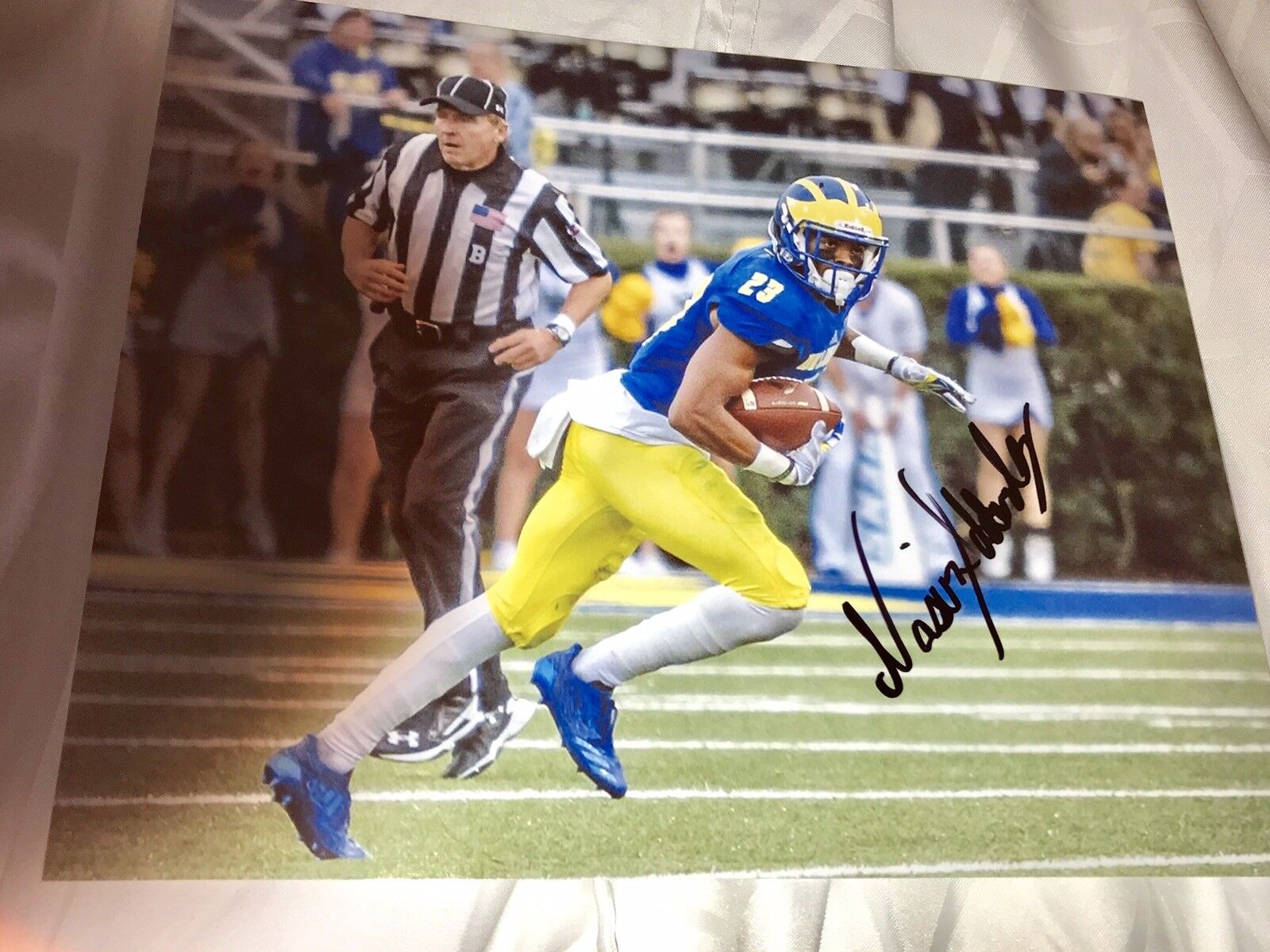 Nasir Adderley Delaware Signed autographed 8x10 football Photo Poster painting 2019 NFL Draft E