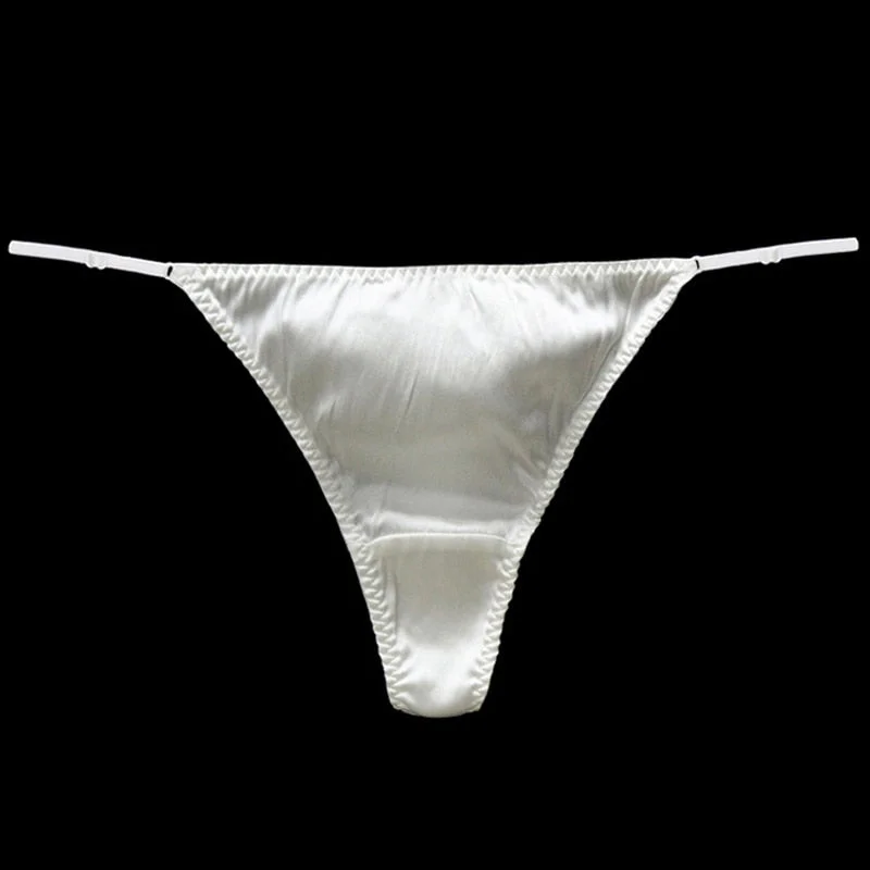 Sexy Satin Panties Women Ice Silk Thong Underwear Cute Red G-strings Low Waist Briefs Sex Lingerie Women Romantic Panty Thongs