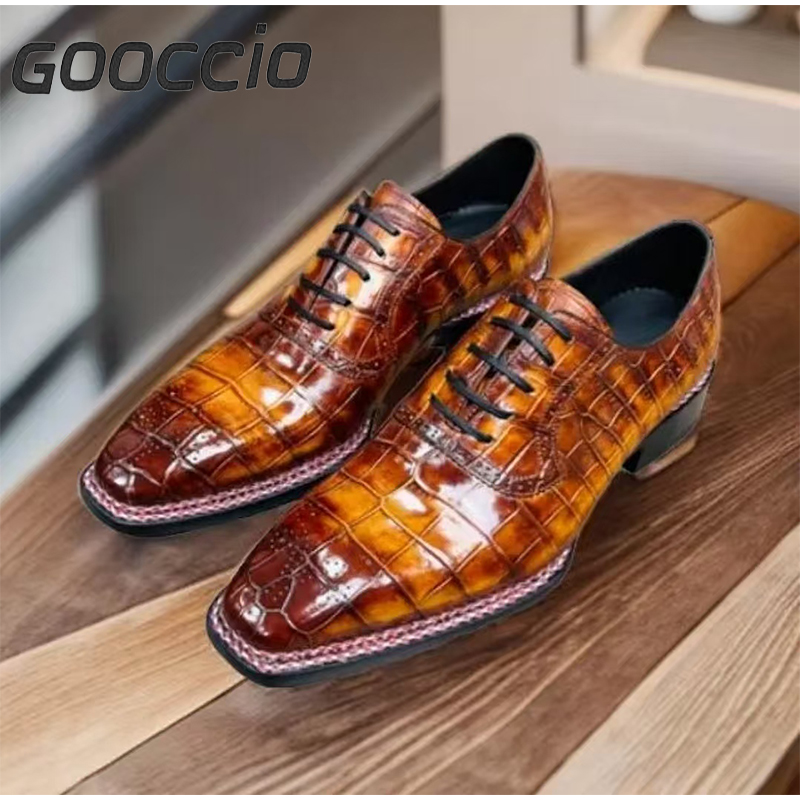 MY189 Crocodile Leather Dress Shoes/Oxford Shoes For Men GOOCCIO   