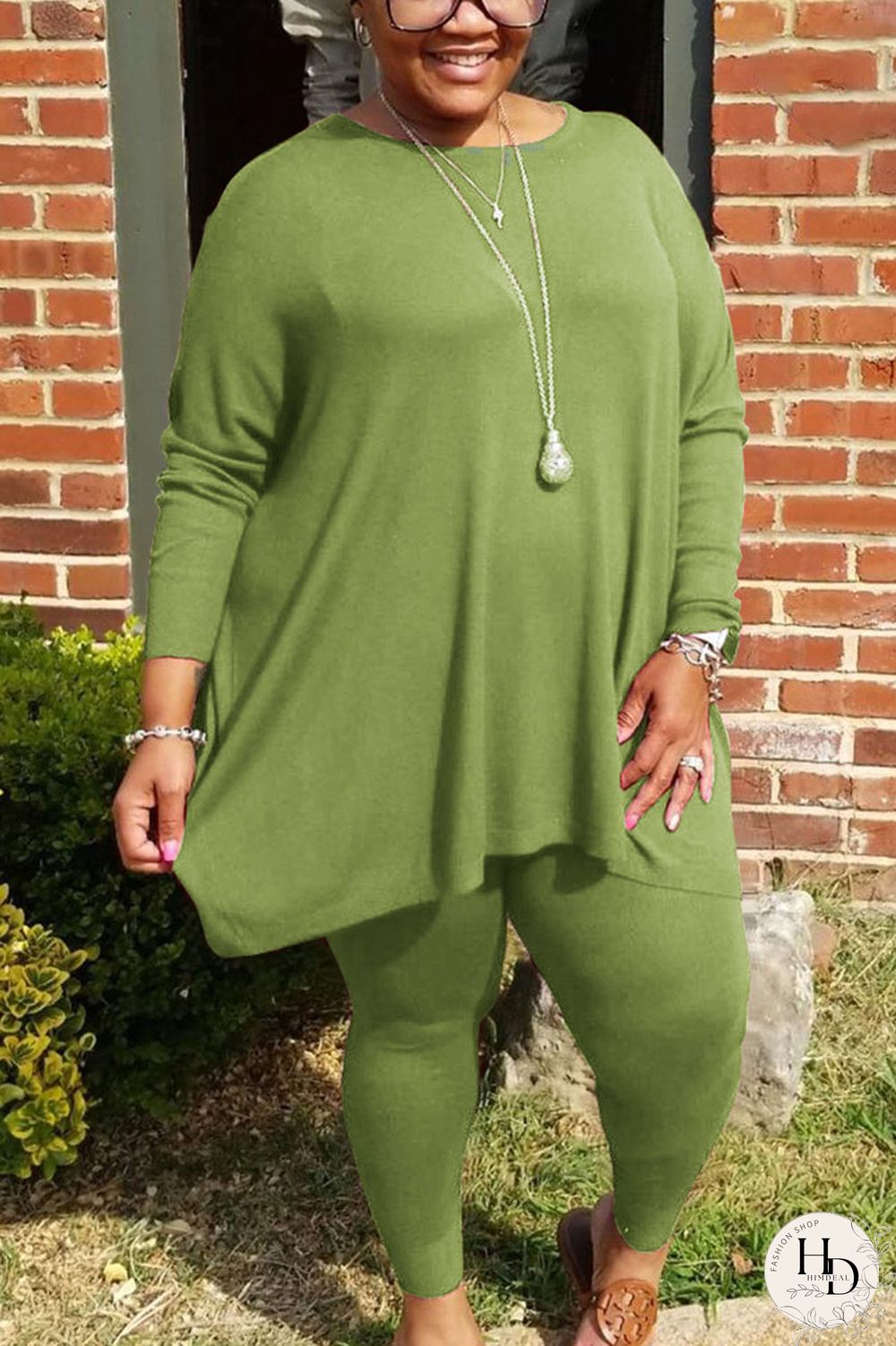 Wine Red Sportswear Striped O Neck Plus Size