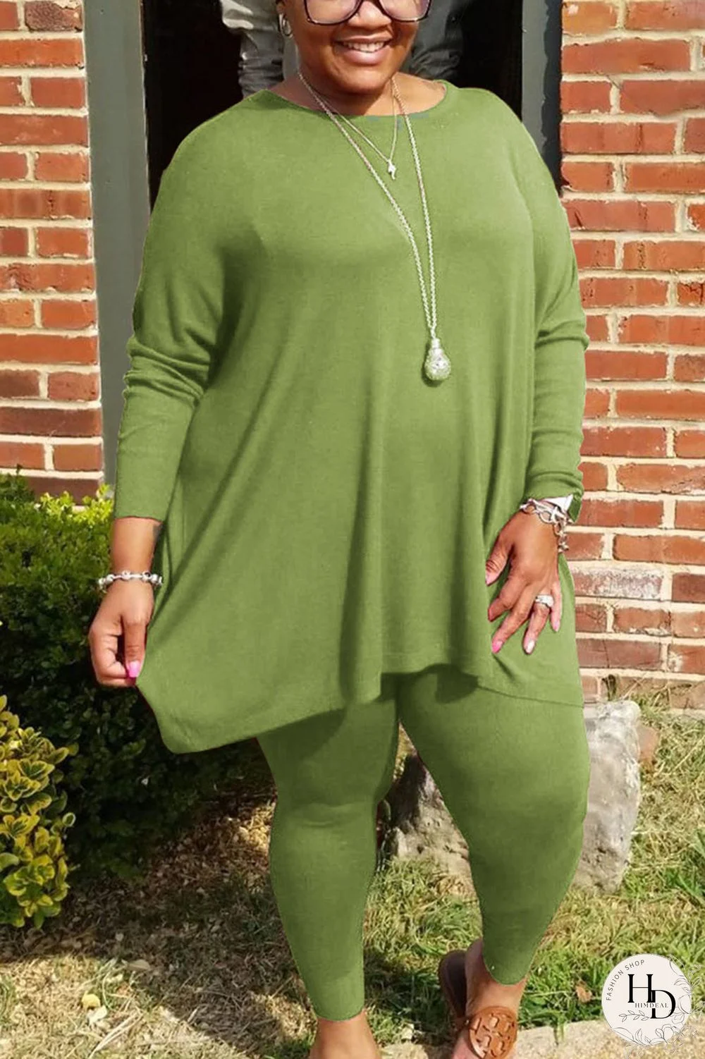 Wine Red Sportswear Striped O Neck Plus Size