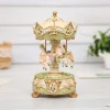 European retro double-layered carousel music box 