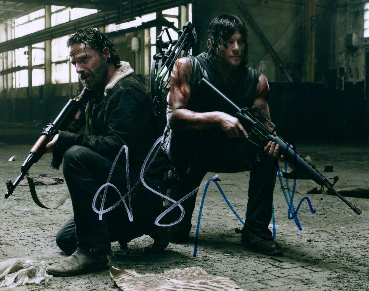 Andrew Lincoln Norman Reedus signed 8x10 Photo Poster painting Picture autographed includes COA