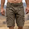 Men's Cotton Tactical Cargo Shorts With Multiple Pockets And Zipper Closure by Inlyline