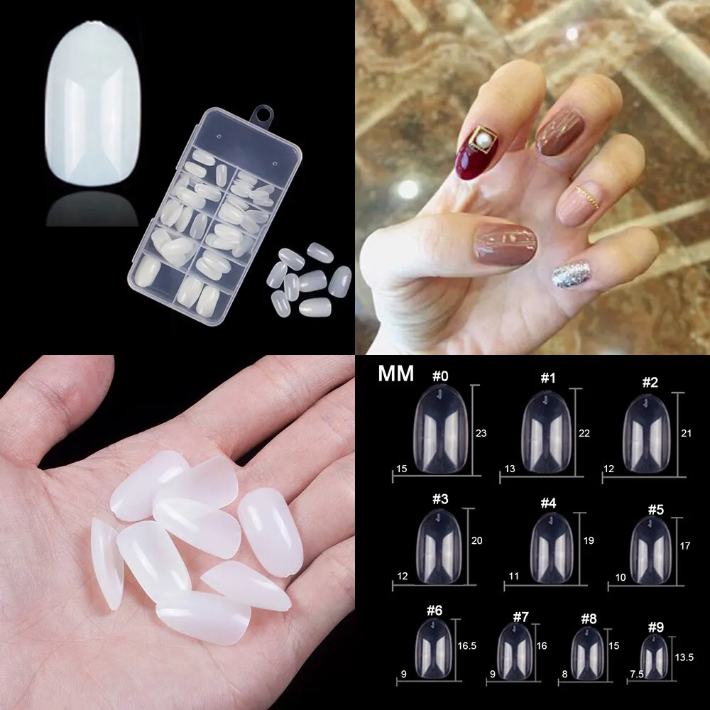100Pcs/box Nail Tips Short Full Cover Coffin Ballerina False Nails Ballet Shape Acrylic Fake Nails Press On Nails Salon Tools-Nail Inspo