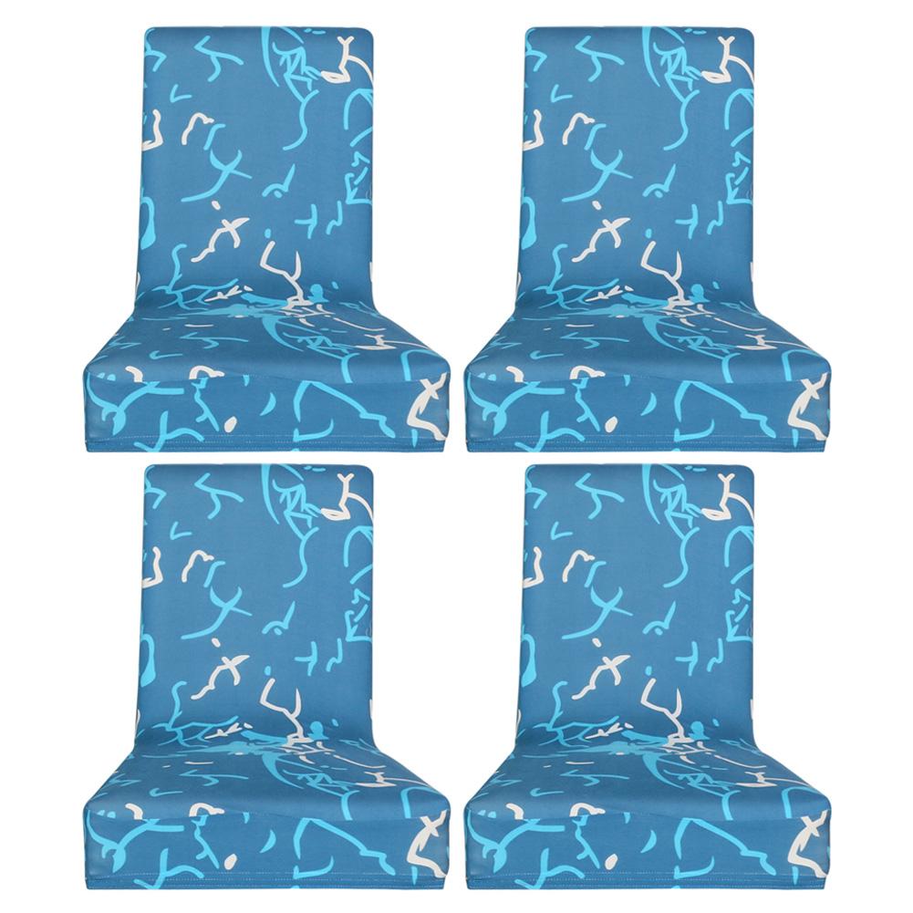 

4pcs Geometric Print Elastic Chair Cover Banquet Hotel Stretch Seat Covers, 501 Original
