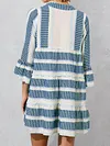 Loose And Casual Ethnic Printed Puff Sleeves Mini Dresses