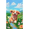 Diamond Painting-DIY Full Round Drill Dog Running on Grass(40x70cm)