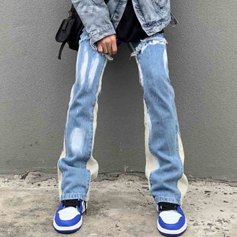 Sopula Street Style Washed Splash Mosaic Jeans - SOPULA