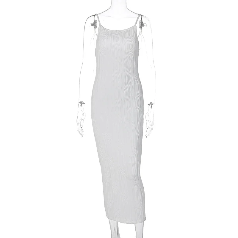 Ueong Summer New Fashion Three-Dimensional Line Sexy Condole Belt Slim Dress