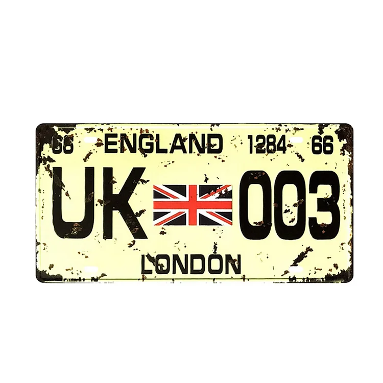 Angleterre uk003 londres- permis de plaque d’immatriculation - 5.9x11.8inch
