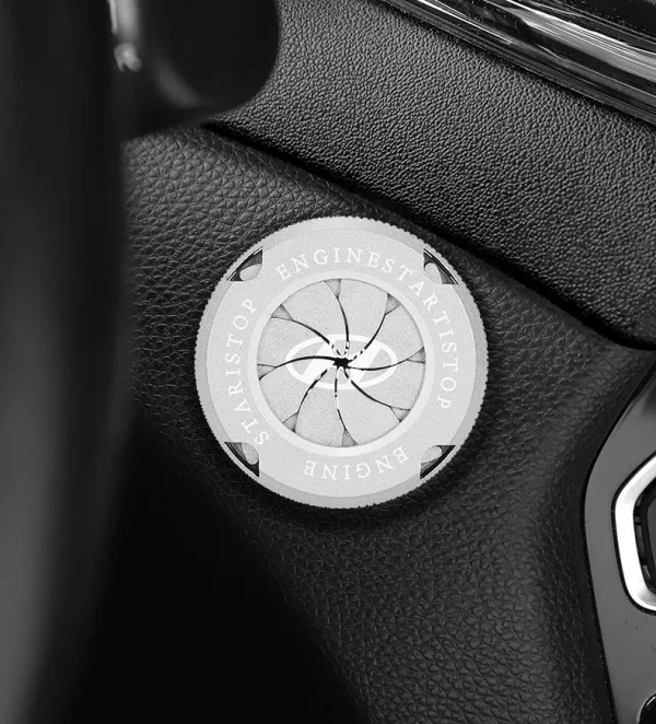 Metal Car One-touch Start Button Ignition Switch Rotating Protective Cover