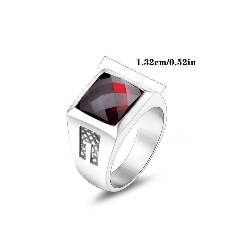 Retro Classic Style Color Block 304 Stainless Steel Polishing Artificial Gemstones Zircon Men’s Rings