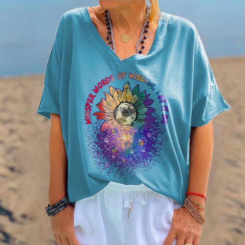 Whisper Words Of Wisdom Casual Printed Hippie T-shirt