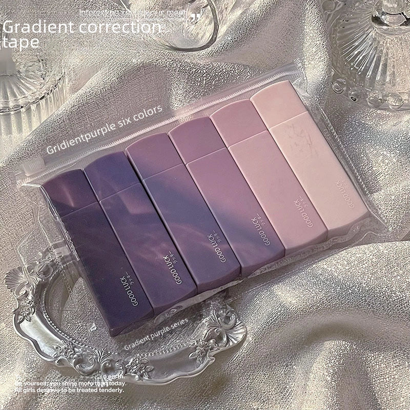 Women's High Aesthetic Gradient Purple Correction Tape Large Capacity Silent Internet Celebrity Office Supplies