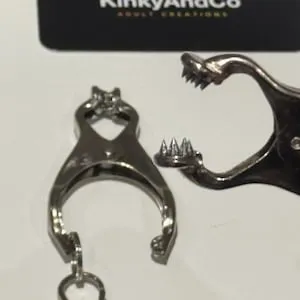 pornhint Pornhint Extra WIDE opening spiked nipple clamps *Bdsm pain fetish torture mistress master bondage pain sado* sex toy Toy