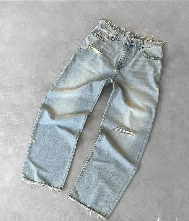 Coasfe Y2K Wide Leg Pants – Retro Harajuku Distressed Jeans for Men  