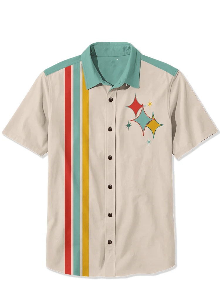 Men's 1950s Western Vintage Short Sleeve Shirt