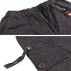 Men's Vintage Outdoor Tactical Cotton Elastic Waist Multi-Pocket Loose Cargo Pants by Inlyline