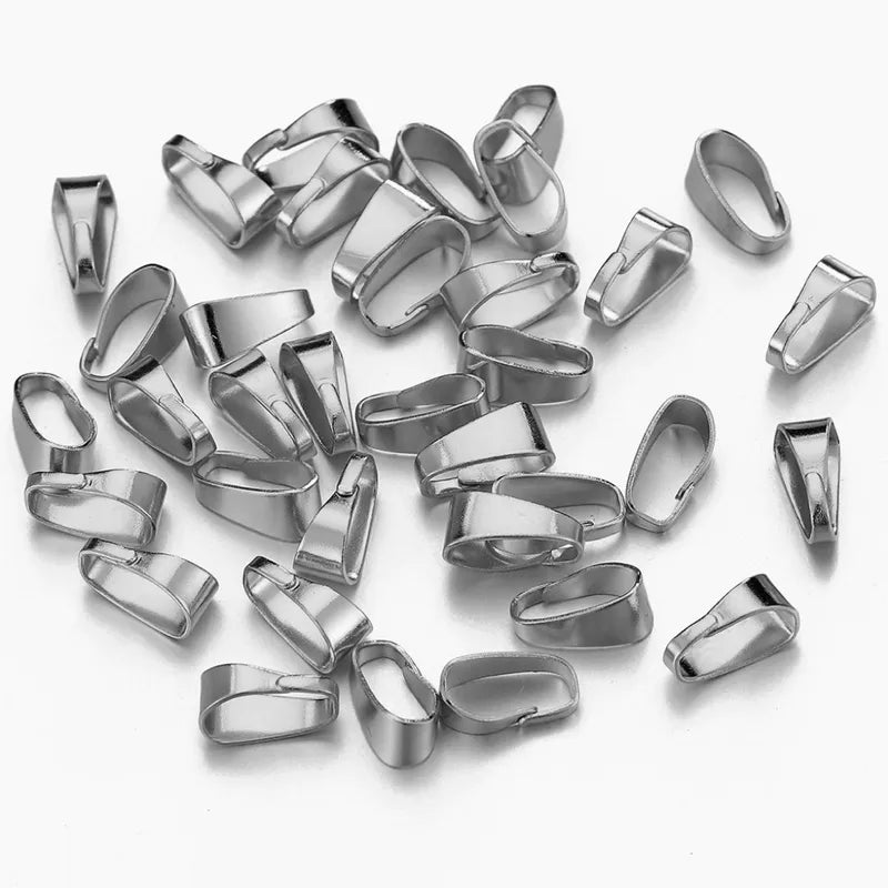 50 PCS/Package 7*2.4mm 304 Stainless Steel Geometric Melon Seed Buckle Jewelry Accessories