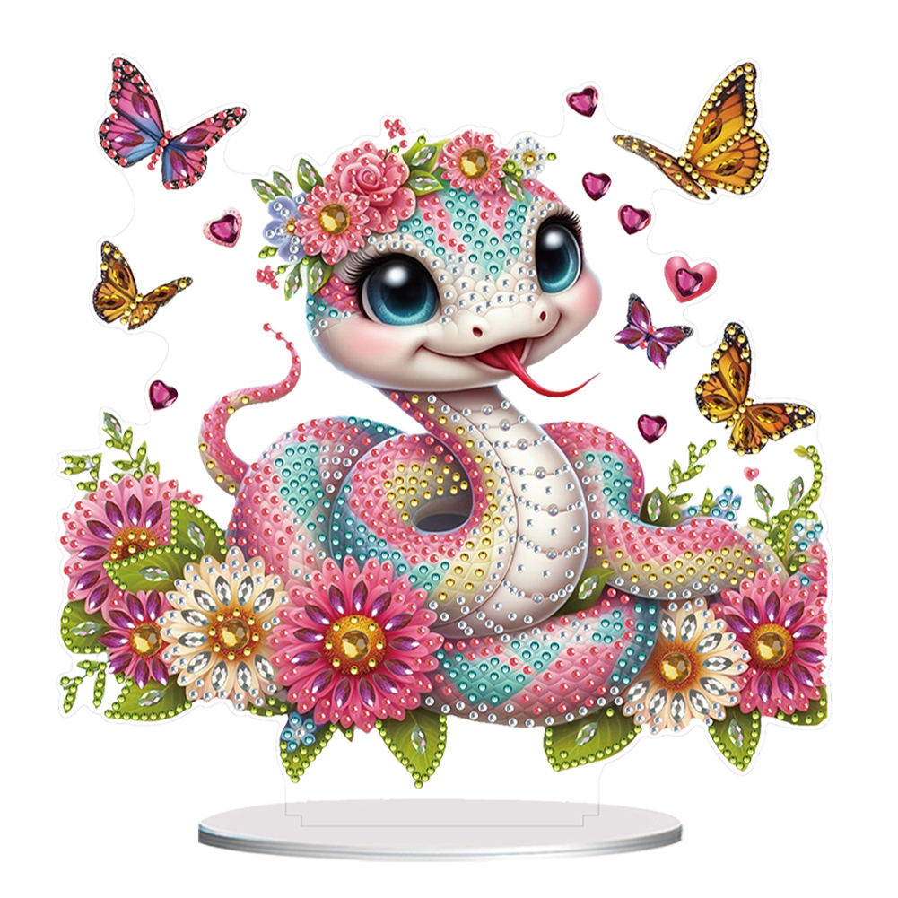 Special Shape Flower Snake Diamond Painting Desktop Ornaments for Home