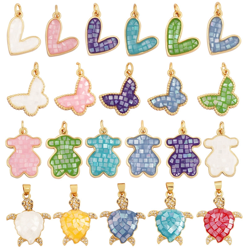 1 Piece 15 * 20mm Copper Heart Shape Butterfly Pendant Jewelry Accessories3