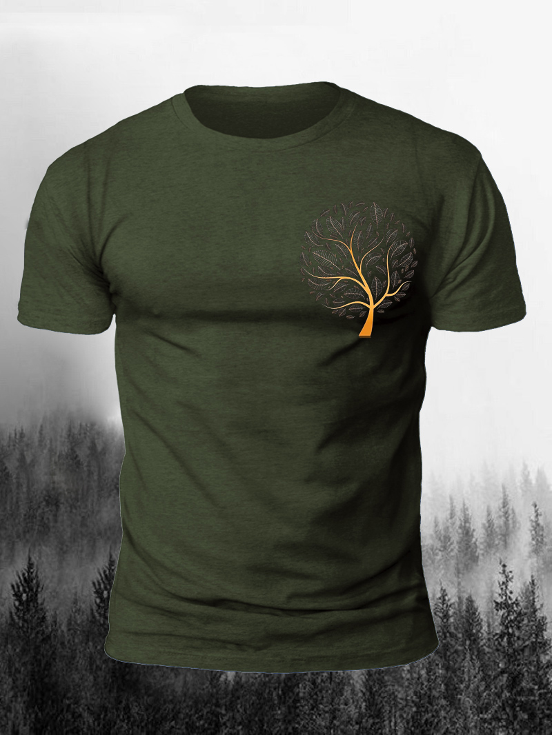 Golden Tree Of Life Print Short Sleeve Men's T-Shirt