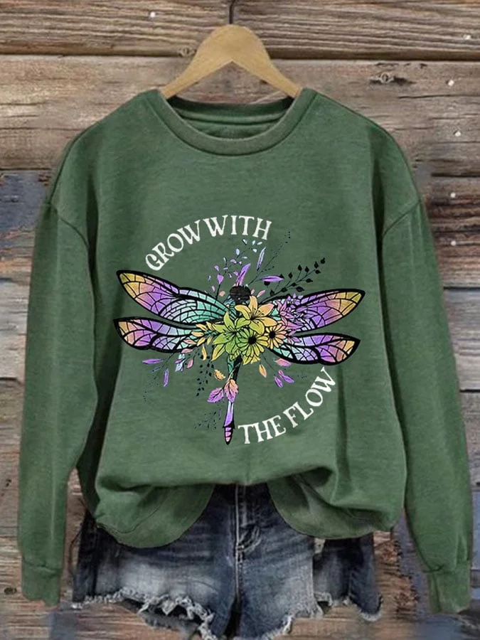 Hippie women's printed long-sleeved sweater