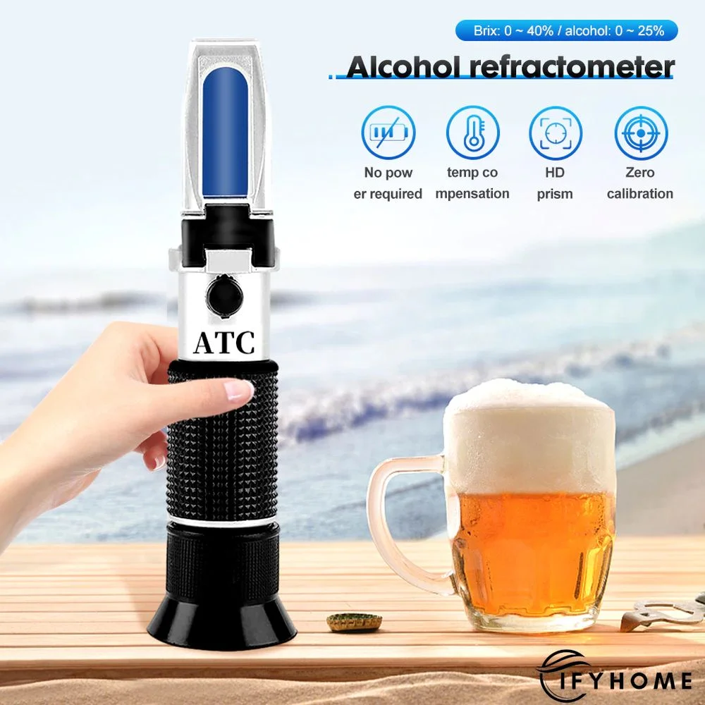 Handheld Alcohol Sugar Refractometer Digital Tester Wine Concentration Meter Densitometer 0-25% Alcohol Beer 0-40% Brix Grapes | IFYHOME