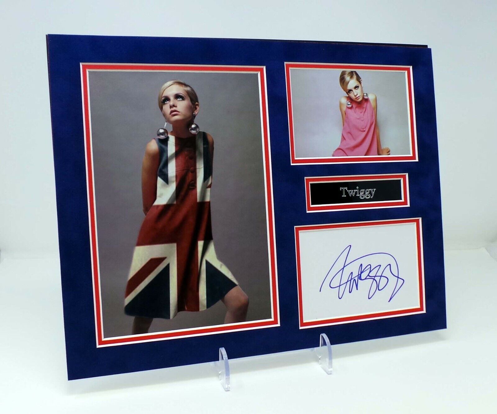 TWIGGY Leslie Lawson Signed Mounted Photo Poster painting Display AFTAL RD COA Model Actress