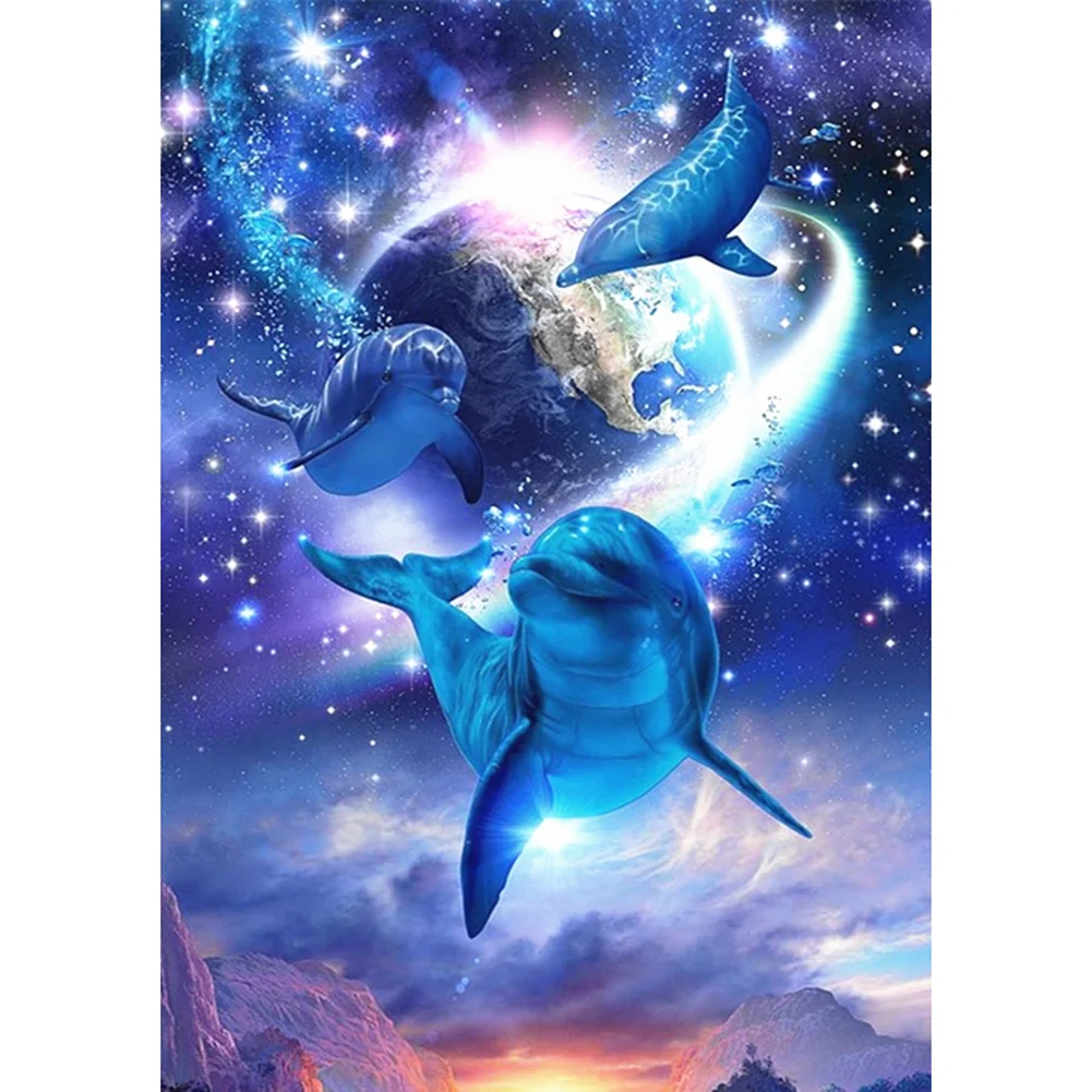 Diamond Painting - Full Round/Square Drill - Dolphin(30*40 - 50*60cm)